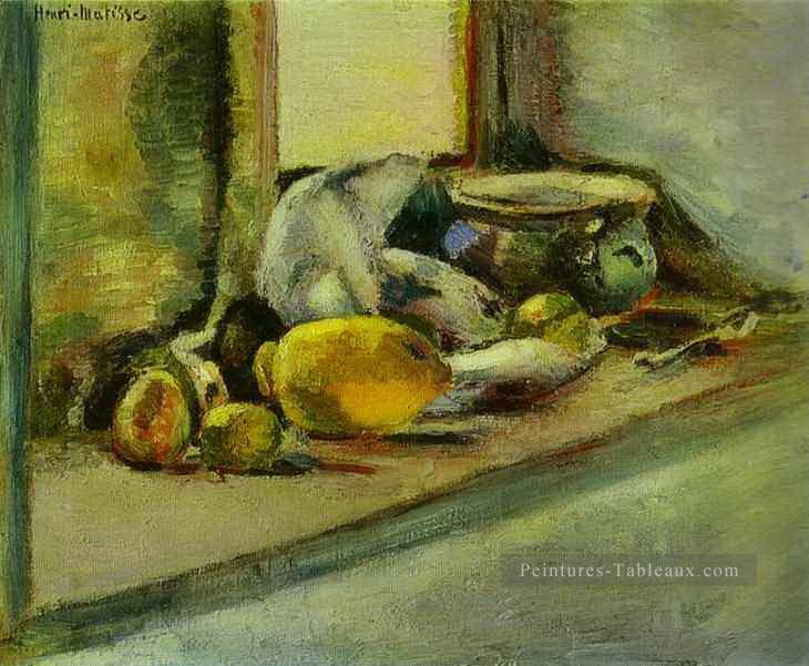 Blue Pot and Lemon c 1897 fauvisme abstrait Henri Matisse Peintures à l'huile